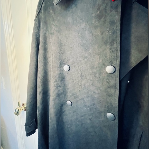 Slinky® Brand Women's xl Faux Suede Jacket black  Double Breasted - Picture 6 of 6